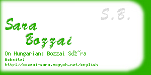 sara bozzai business card